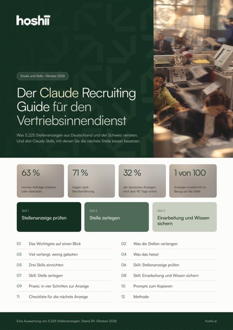 Titelseite des Claude Recruiting Guide für den Vertriebsinnendienst